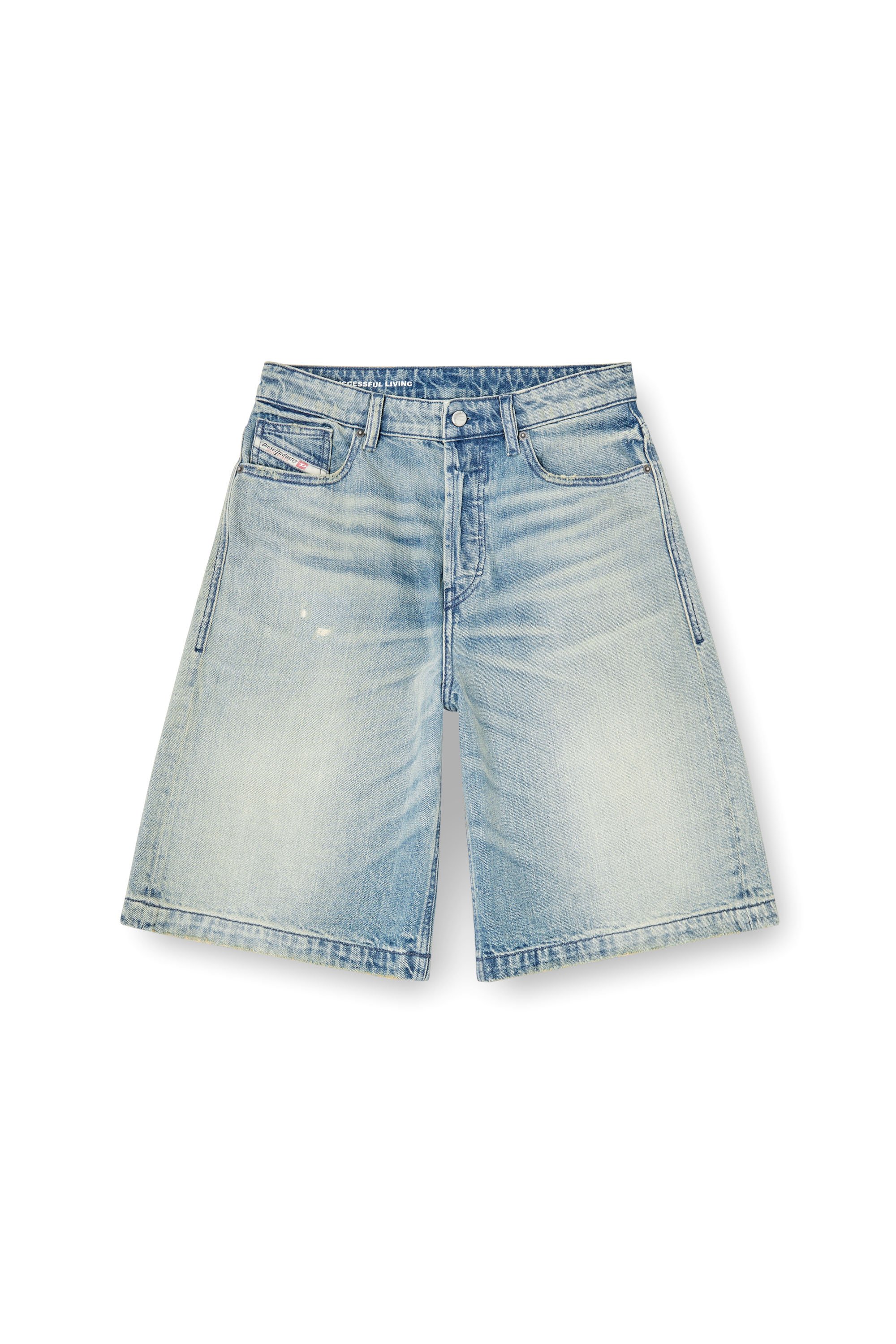 Diesel - DE-SIRE-SHORT, Woman's Shorts in worn-effect denim in Light Blue - 3
